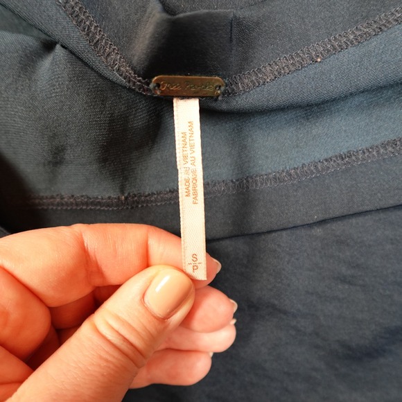 Free People Top Womens Small Hattie Tank Drape Front Navy Blue Tie Straps - Picture 3 of 12